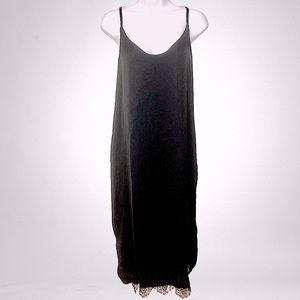 **5 for $50**NWT BLACK SLIPDRESS w/EYELASH LACE TRIM By PROJECT 28 NYC SZ MED